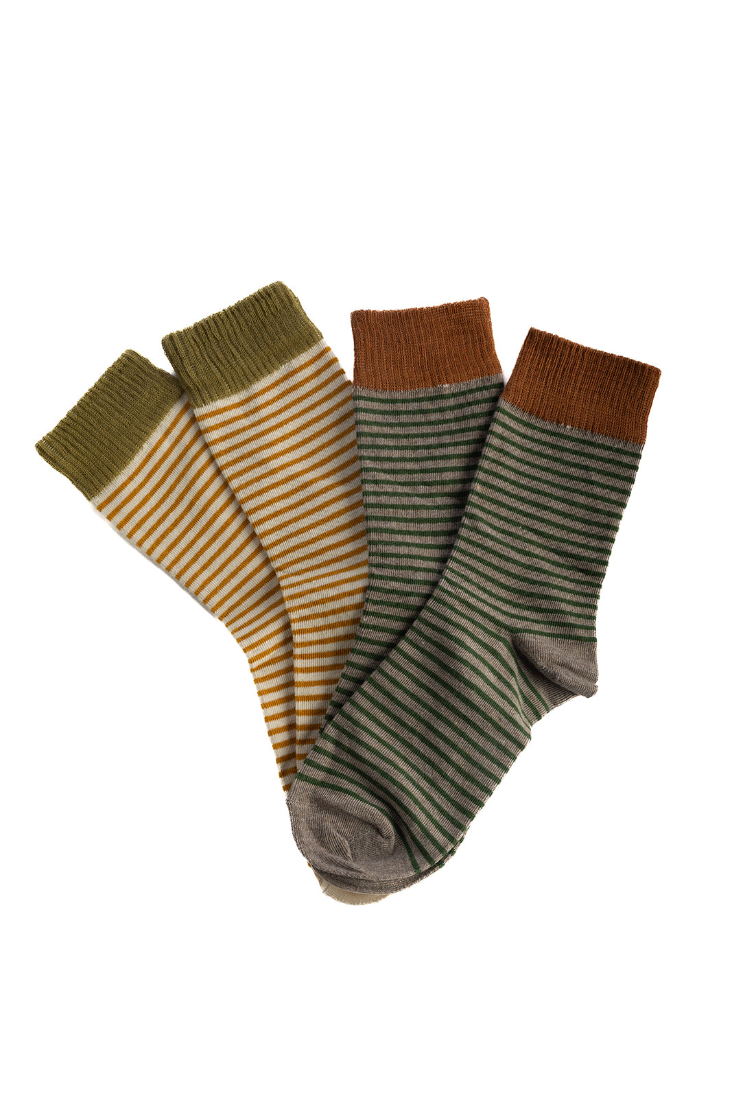 Hemp Cotton blend crew socks - Golden Stripe
