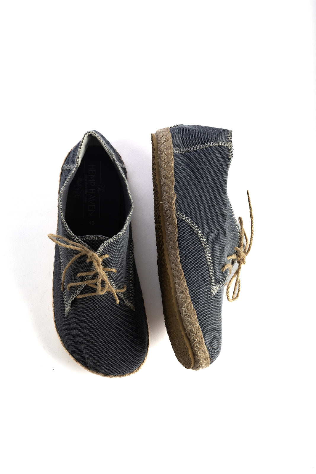 Barefoot Hemp Espadrilles – Natural Minimalist Shoes - Denim