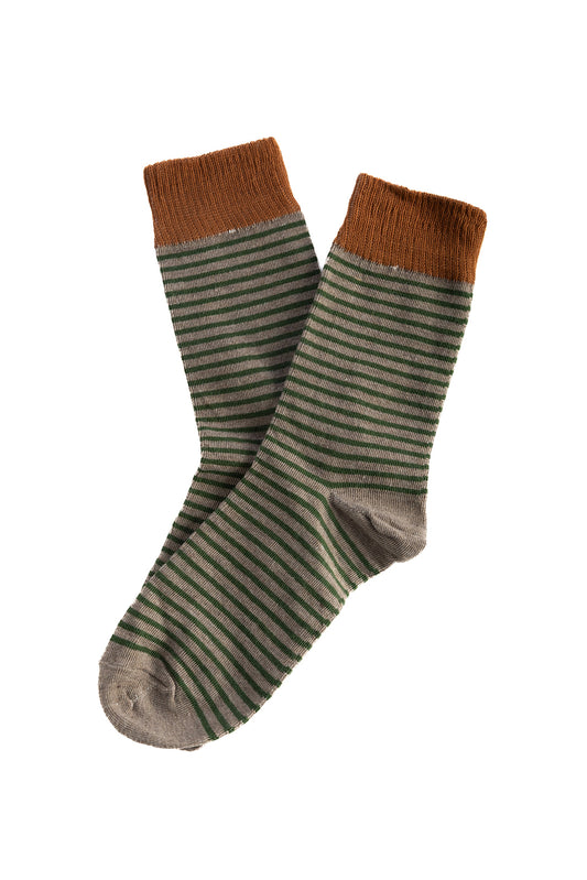 Hemp Cotton blend socks - Forest Stripe