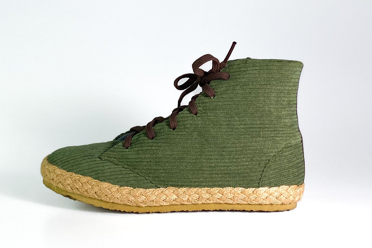 GROUNDING - Green Corduroy High Top Boot